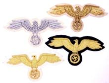 German WWII Diplomatic Korps Officers Visor Cap Eagles, Four (4)
