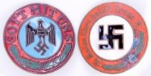 German WWII Military Enameled Breast Badges, Two (2)