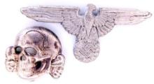 German WWII Waffen SS Schutz Staffel Officers Visor Cap Eagle and Skull