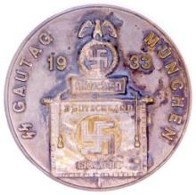 German WWII 1933 Waffen SS Gautag Munchen Tinnie Badge