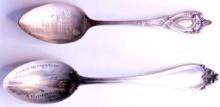 Antique Sterling Silver Souvenir Spoons, Kansas (2)