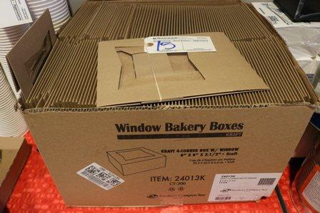 New case of window bakery boxes - 8" x 8" x 2 1/2"