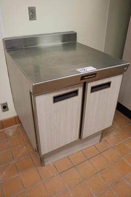 30" Delfield 2 door stainless base cabinet w/ stainless top & double under