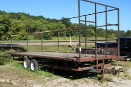 8' x 21' Tandem axle trailer w/ 3 side rails, 3500# axles, bumper hitch