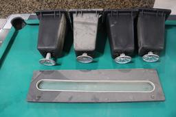 Shelti 7' bar size slate pool table - needs leg hardware - one corner pocket trim is missing