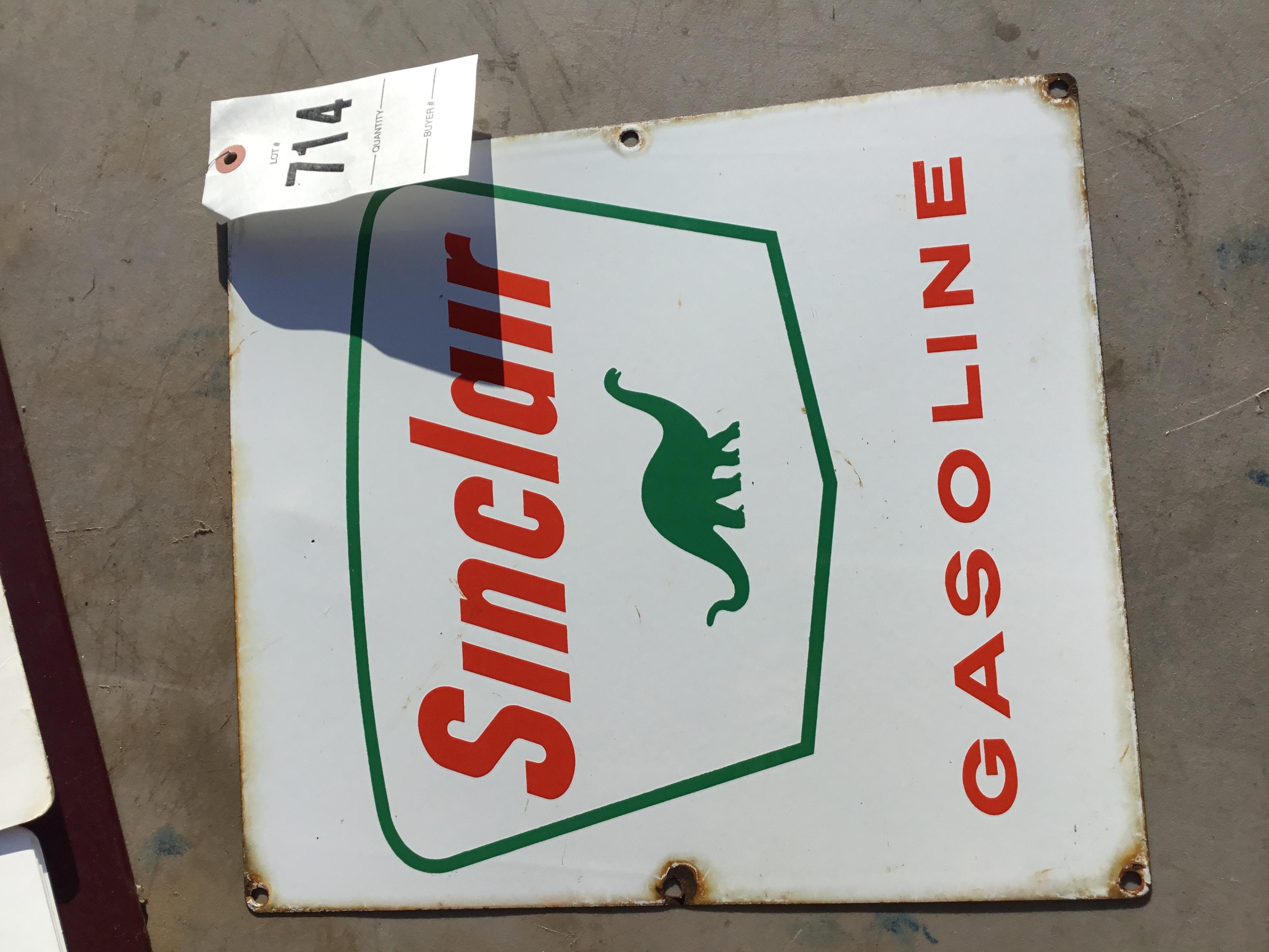 metal Sinclair sign, 12" x 13.5", single-sided