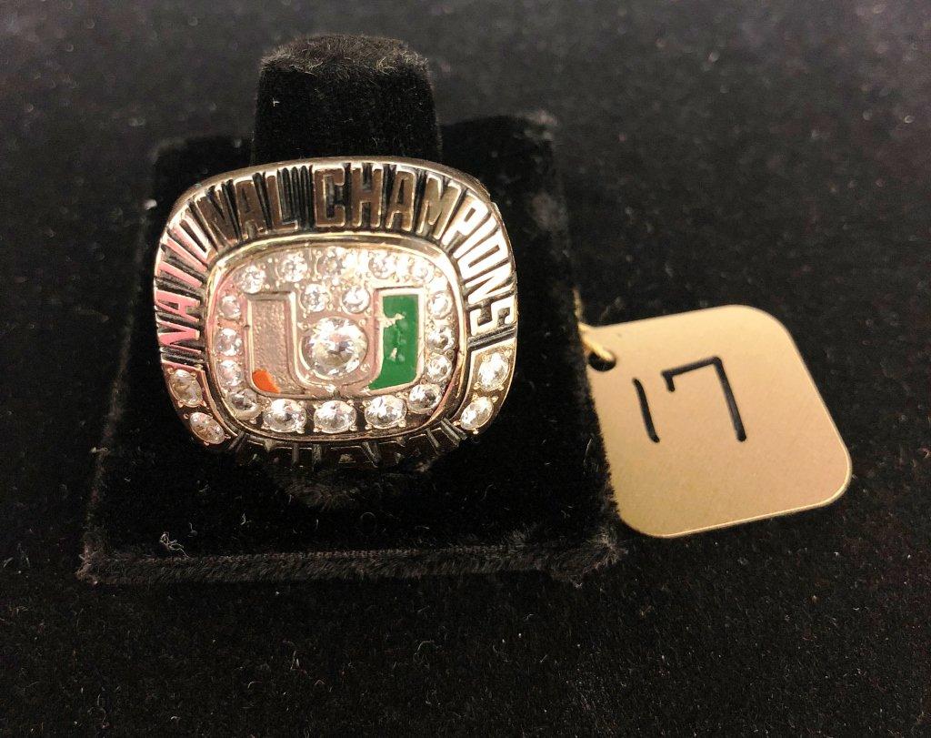 (AUTHENTIC) 1991 MIAMI HURRICANES NATIONAL CHAMPIONSHIP RING 10K GOLD