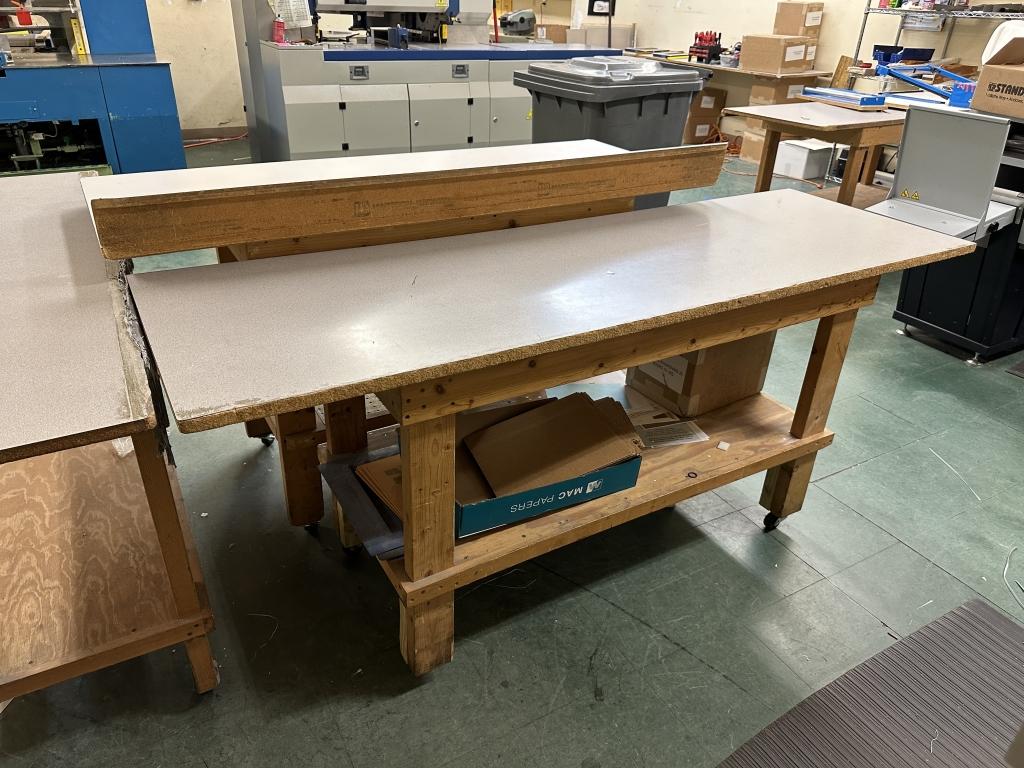 VARIOUS SIZE HOMEMADE WORK BENCHES