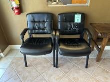 METAL FRAME, FAUX LEATHER CLIENT CHAIRS