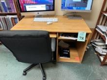 WOOD DESK WITH CHAIR