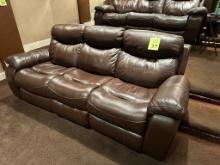 LEATHER RECLINING COUCH - MANUAL