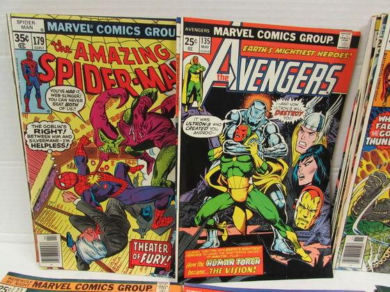Huge Lot (74) Mixed Bronze Age Marvel Comics Spiderman, Avengers, Thor+