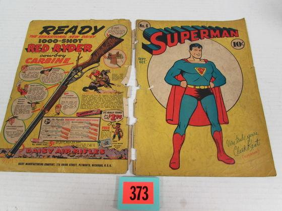 Superman #6 (1939) Dc Golden Age Key Front & Back Cover Only