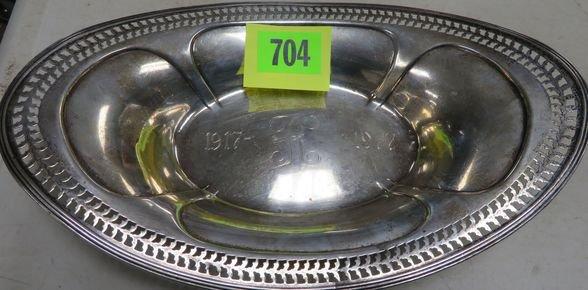 Vintage Sterling Silver Serving Tray, 11" (Total wt. 195g)