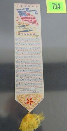 Antique 1893 World's Fair Star Spangled Banner Silk Ribbon Bookmark