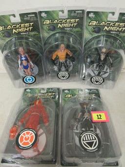 Lot (5) Dc Direct Blackest Night Green Lantern Figures 7"