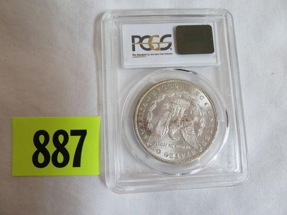 1880- CC Morgan Silver Dollar PCGS MS63