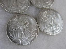 Lot (5) 2021 Silver Eagle Dollars