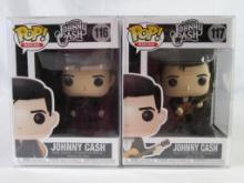 (2) Funko Pop Rock #116 & 117 Johnny Cash Figures MIB
