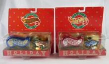 Set (2) Hot Wheels 1:64 Diecast Holiday Special Edition Collector Case MIP