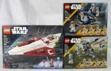 Lot (3) Star Wars Lego Sets MIB. Obi-Wan Kenobi Jedi Starfighter & (2) Diff. Clone Trooper