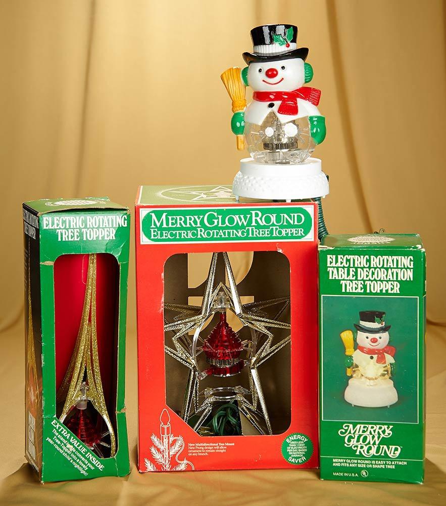 Lot of three Merry Glow Round Christmas Tree Toppers. $150/300