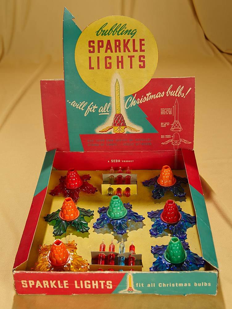 12" Boxed set of Seda Bubbling Sparkle Lights. $300/400