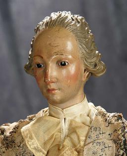 24" 18th Century Gentleman with strongly defined features and enamel eyes. $1200/1600