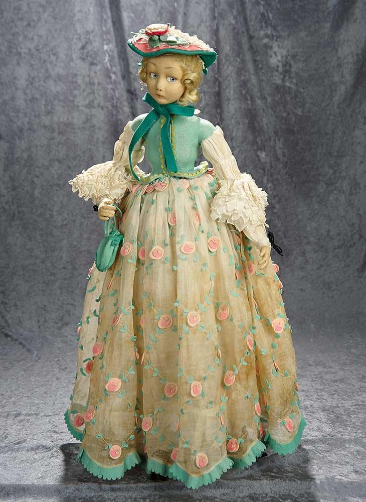 28" Italian felt salon lady by Lenci with original costume. $600/800