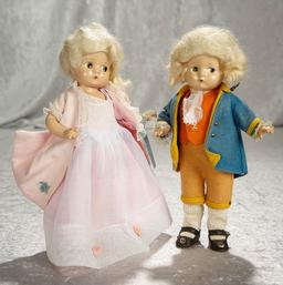 8" pair, American composition Patsyette dolls George and Martha Washington, Effanbee. $400/600