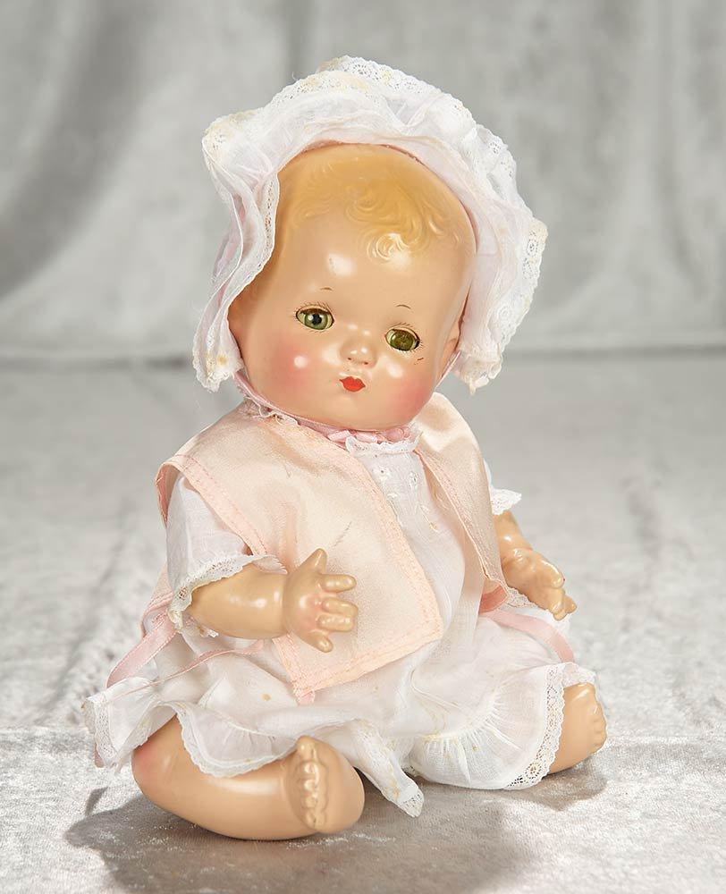 10" American composition "Patsy Baby" by Effanbee with original costume. $300/400