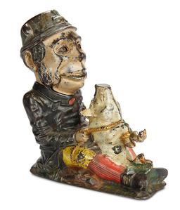 American Cast Iron Mechanical Bank "Paddy and the Pig" Glass Eyes by J. & E. Stevens 1100/1500
