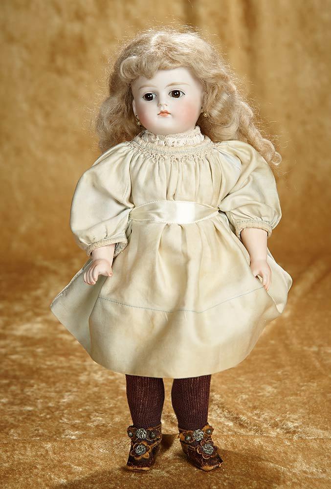 Rare and Beautiful 13" Sonneberg bisque closed mouth doll by Alt, Beck and Gottschalk. $1100/1500