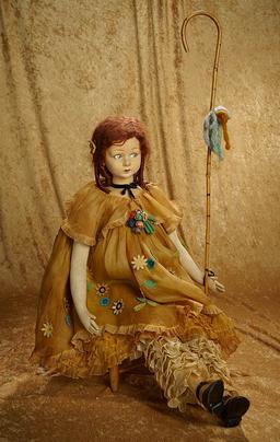 34" Grand Italian felt doll, series 700, by Lenci in original organdy costume. $800/1100