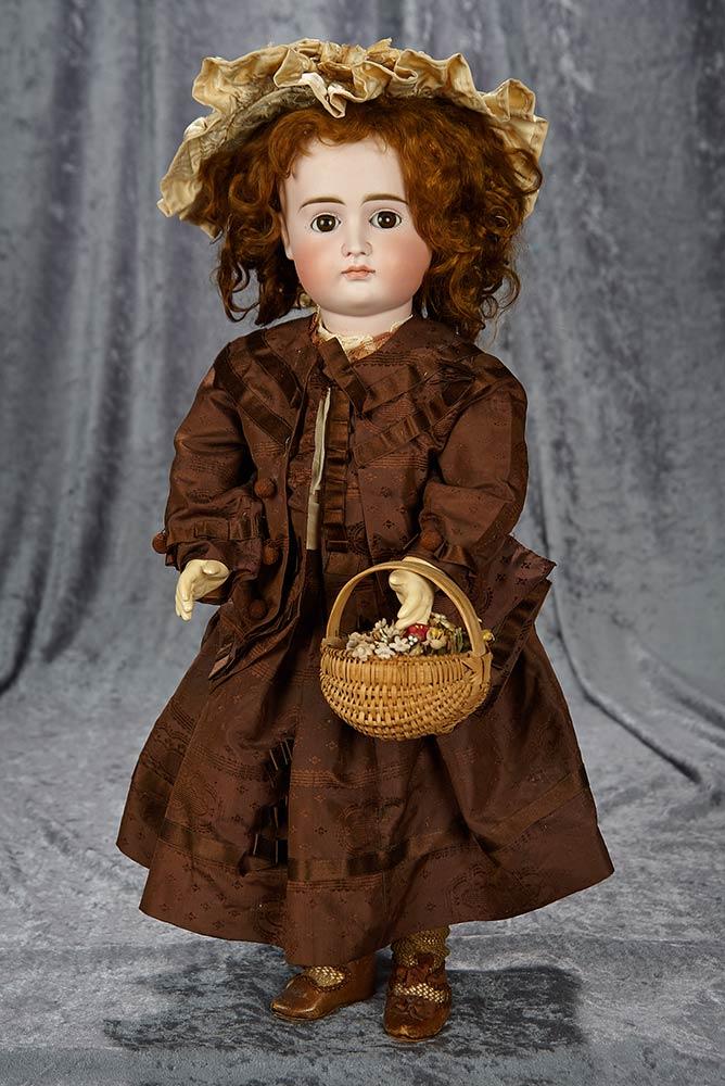 21" German bisque child by Kestner with closed mouth, original early body. $1200/1400