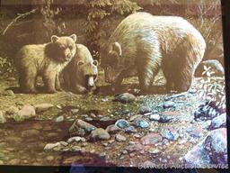 Bear and Cubs picture: Metallic foil picture, glints several colors in the light. 1/4 " D x 10 1/4"W