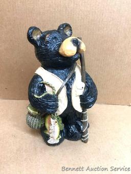Trout Fishing Bear Figurine: Molded, hollow. For the "Everything-Bear" collector. 10" overall