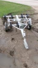 4' ATV S TINE PULL TYPE CULTIVATOR, 8" stoke actuator, 2" ball, stored inside, works great, +