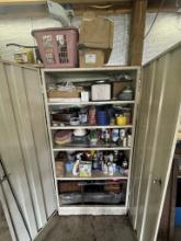 2-Door Metal Cabinet w/Contents