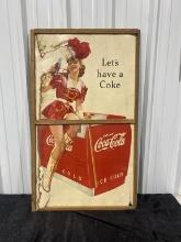 Let's Have a Coke, paper on wood, 29.5 x50