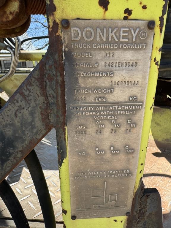 Donkey forklift D-12, 3,000 lb capacity, runs good