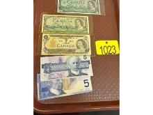 Canadian Currency Including Centennial Dollar Bill