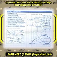 GI Joe Cobra WOLF Polar Attack Vehicle Toy Vintage Hasbro Blueprints/Instructions
