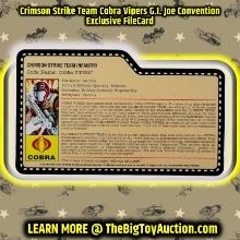 Crimson Strike Team Cobra Vipers G.I. Joe Convention Exclusive FileCard