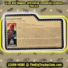 GI Joe Red Shadows 2010 JoeCon Convention Exclusive FileCard