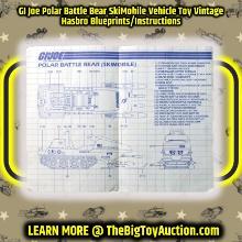 GI Joe Polar Battle Bear SkiMobile Vehicle Toy Vintage Hasbro Blueprints/Instructions