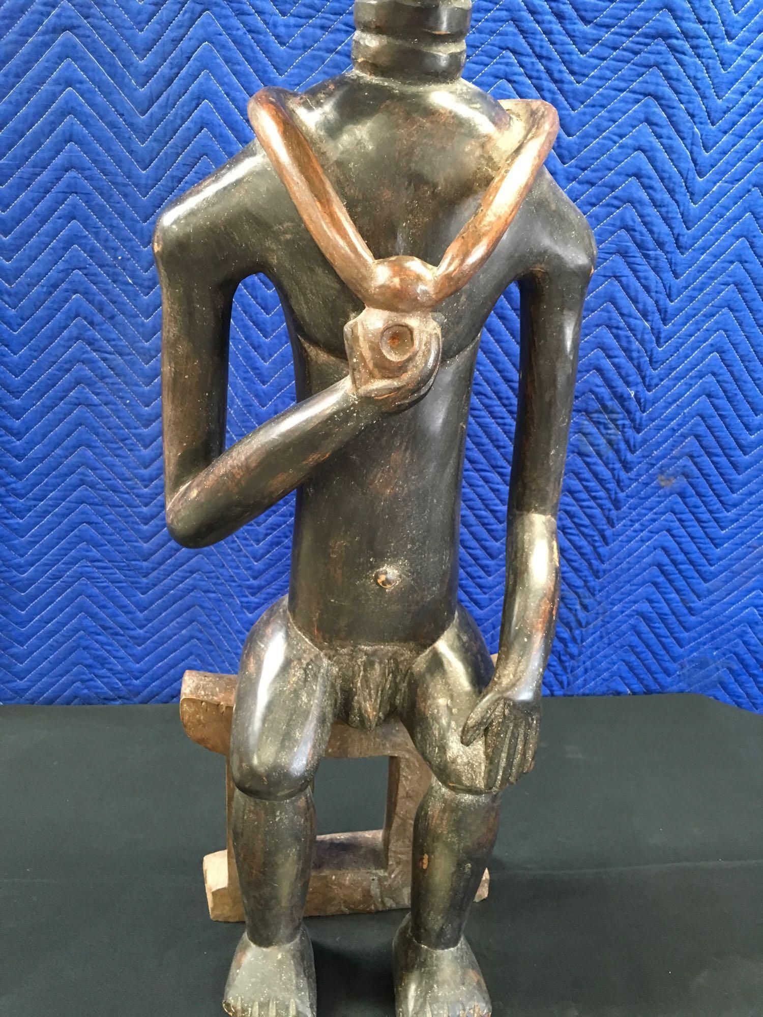 Ashanti African Art; wood carving 41" T  x 12 " W sculpture