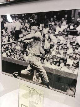 Mickey Mantle framed picture/photo,notary certificate of signature authenticity
