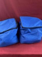 Large hot & cold delivery bag, blue, 2 pieces. One zipper does not work
