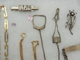 A Collection of Antique and Vintage Jewelry : includes Sterling Silver, Loose Stones, and More